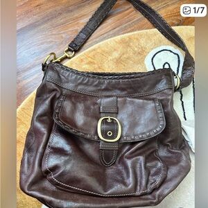 Coach Dark Brown Leather Shoulder Bag